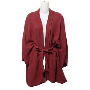 JOHNNY WAS CALME Cotton Gauge Short Kimono Cardigan M/L